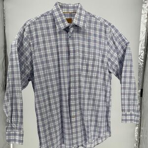 Robert Talbott Men's Checkered Shirt - Blue, White, and Red